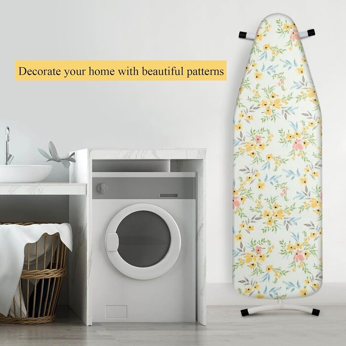 Чохли для прасувальної дошки LEEWEITAS, 110 x 30 см, 100% бавовна, термостійкі, легко встановлюються, регульований розмір (110 x 30 см, 128 x 40 см, квітка)