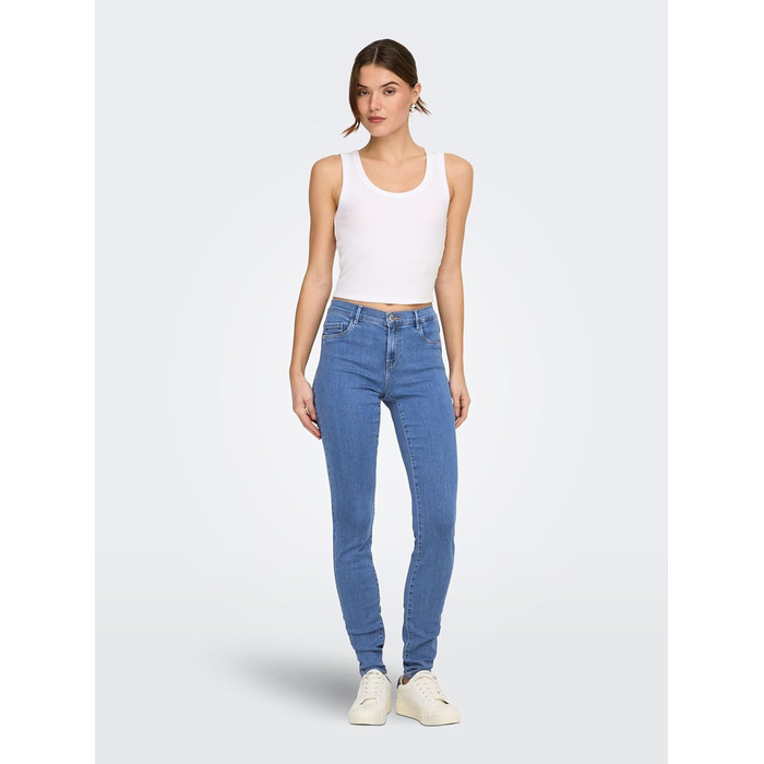 Джинси жіночі ONLY Skinny DNM NOOS, блакитні, розмір XL/34L, середній блакитний денім, базовий стиль, стрітвір