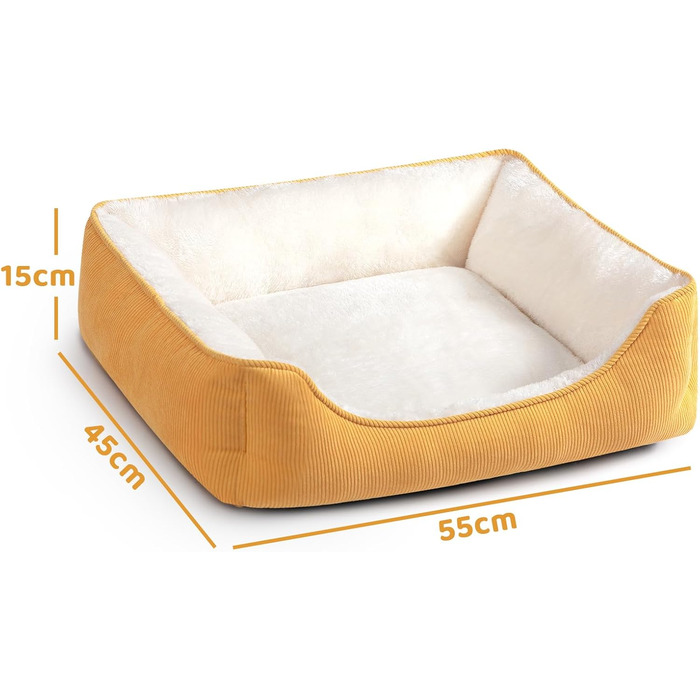 Килимок для котів та собак Hollypet, м'яке ліжко для тварин, 55x45x15 см, жовтий