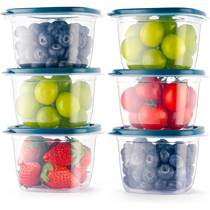 Контейнери для їжі EFISH 20 шт. з кришкою, прямокутні, пластикові, 500 мл, для школи, роботи, подорожей