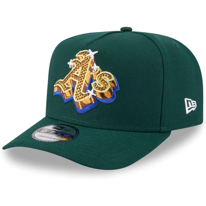 Кепка New Era 9Fifty MLB NBA NFL з регульованим розміром, бейсболка Snapback з логотипом команди, прямий козирок (Oakland Athletics #38680)