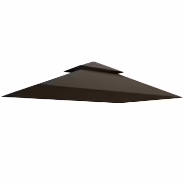 Outsunny Replacement Canopy for Gazebo 1.5m x 2.4m - Replacement Canopy Only, Double-Tiered Protective Cover, Water-Resistant Outdoor Canopy, Roof Suitable for Outdoor Grill Tent, Coffee | Aosom