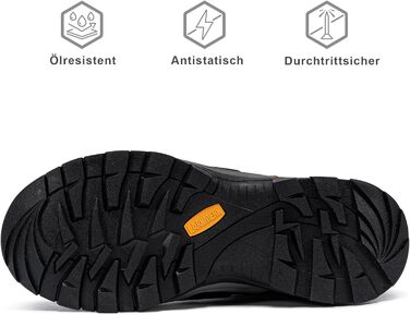 Черевики робочі чоловічі LARNMERN S3, водонепроникні, антистатичні, з металевим підноском, для будівництва, комфортні, чорні, 45 EU, широкі
