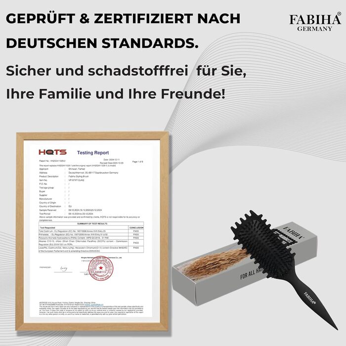 Щітка для волосся Lockenbürste Premium - для кучерявого волосся, біо-щітка з щетиною дикого кабана, оригінальна 3-в-1 для створення локонів (чорна)