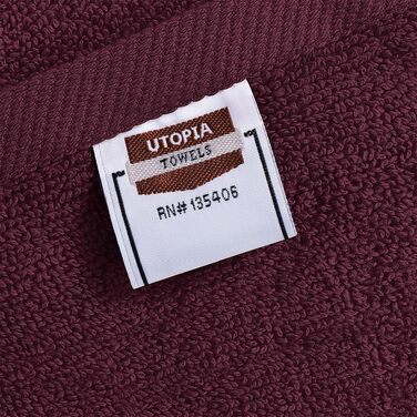 Набір рушників для рук Utopia Towels з 100% бавовни, 41x71 см, 6 шт, бордовий — м'які та гігроскопічні