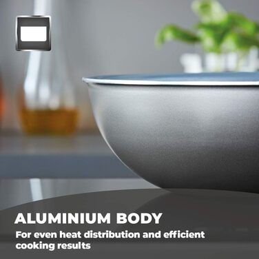 Набір посуду Tower Freedom T800203 (3 шт.) з керамічним покриттям, сірий, графіт, алюміній (24 та 28 см сковороди, вок 28 см)