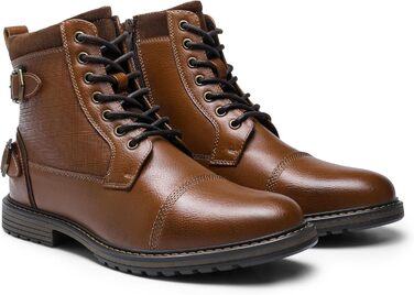 Мотоциклетні черевики Bruno Marc для чоловіків: стильні, з блискавкою, з штучної шкіри, кольору верблюжий (42 EU)