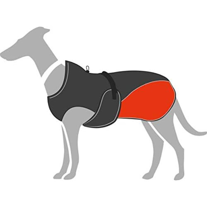 Hunter UPPSALA ALLROUNDER Dog Coat, 2-in-1, Detachable Fleece Lining, Water-Repellent, Size 50, Anthracite/Red 50 Anthracite/Red