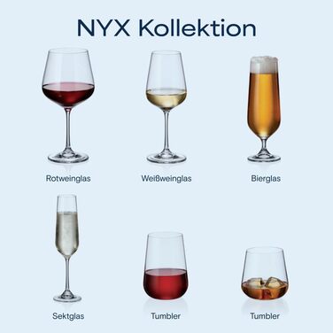 Кришталеві келихи Crystal Bohemia - набір 6 шт, 200 мл, для шампанського та просекко, миє в посудомийній машині, елегантні, стійкі до подряпин