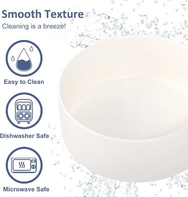 Керамічна миска для собак середніх та великих порід - важка, глибока миска для корму або води - 1800 мл - біла. Миски для собак великих порід