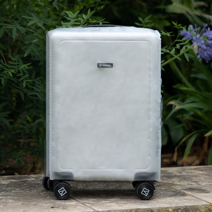 Чемодан ручної поклажі NUMADA PackPro T20 (56x37x22cm) з TSA-замком та 4 колесами. Жорсткий корпус, внутрішні відділення, світло, міцний (Сірий)