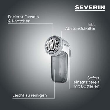 Електричний видалення ворсу SEVERIN CS 7976: портативний, для ворсистих поверхонь, білий-сірий