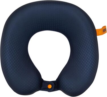 Подушка для шиї American Tourister з Memory Foam, Ергономічна та Комфортна для подорожей (літак, авто, поїзд) - 30 см, Чорний/Сірий, Морська синя/Помаранчевий