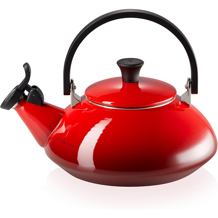 Le Creuset Zen Kettle, Capacity: 1.6 l, Enamelled Steel, Cherry Red, 92009600060000