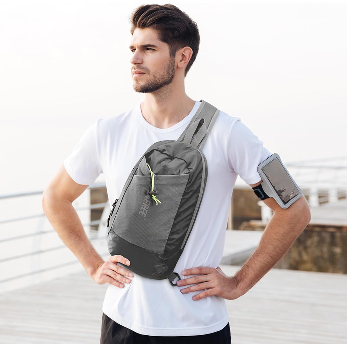 Чоловіча/жіноча сумка G4Free на плече, рюкзак Crossbody з RFID-захистом, кишеня спереду, для подорожей та повсякденного використання (темно-сіра)