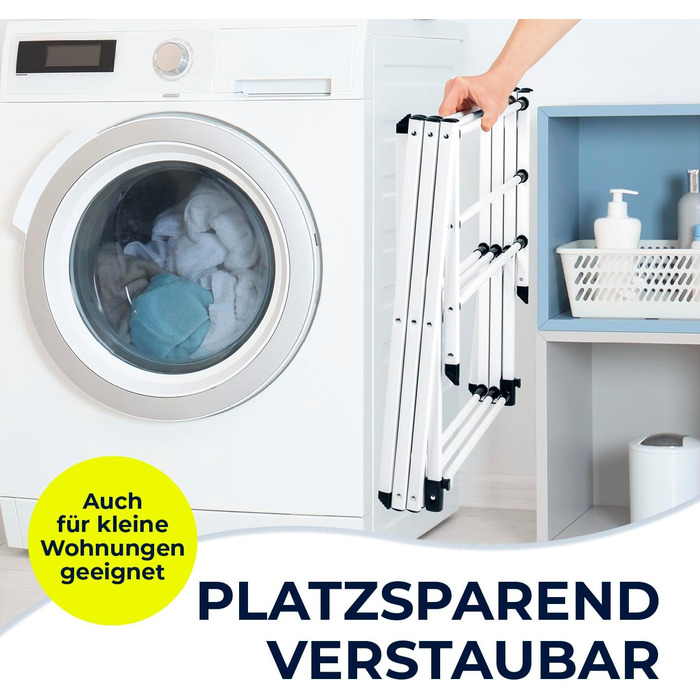 Сушарка для білизни EASYmaxx Wandwäschetrockner 400 - настінна, розтягувана, 80x40x10.5 см, 4 м довжини сушіння. Підходить для внутрішнього та зовнішнього використання.