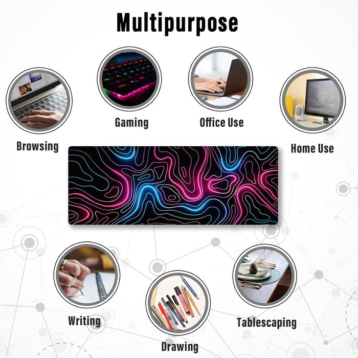 Ігрова мишка Pad Ovenbird з картою, великий XL, 80 x 30 см, чорний