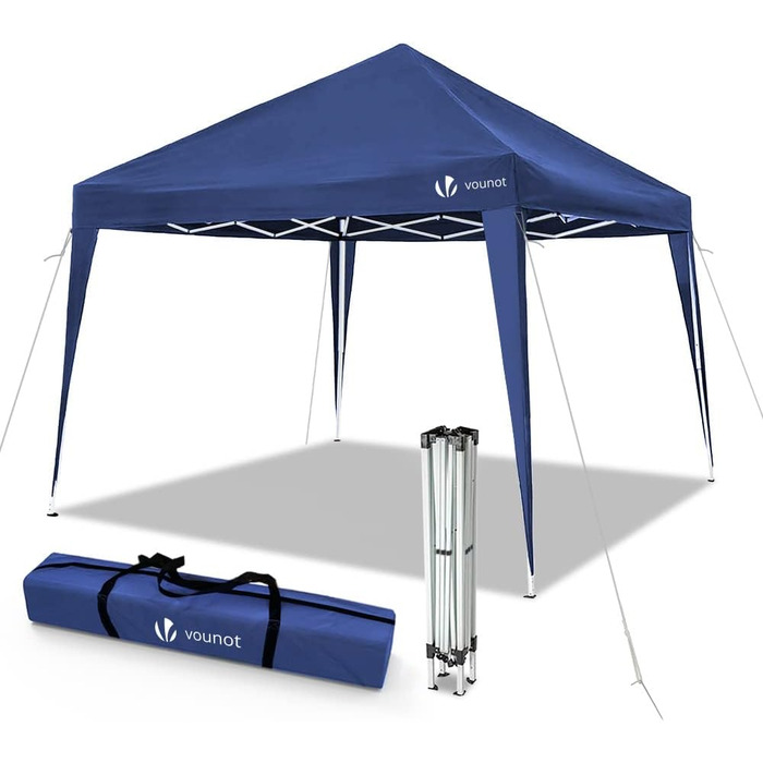 VOUNOT® Foldable Gazebo 3x3m, with 4 Sandbags, Pop-Up Gazebo, UV Protection 50+, (Blue)