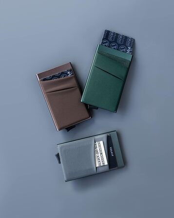 Чоловіче картхолдер VULKIT з RFID NFC захистом: компактний гаманець для 5-7 карт та грошей (Місячний зелений)
