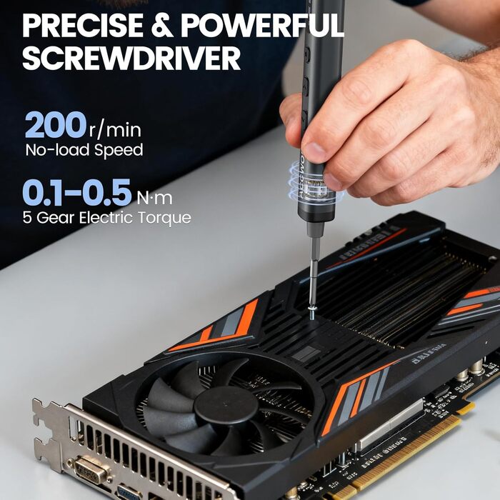 Електрична викрутка 78 в 1 з LED екраном та 72 бітами S2 для ремонту ноутбуків, окулярів, годинників