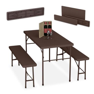 Relaxdays 3-piece Folding Beer Garden Set