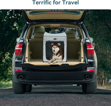 Клітка для собак Petsfit, складана, сіра, велика (79.5 x 44 x 67 см)