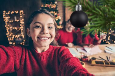 Relaxdays Christmas Baubles, Set of 100, Christmas Decoration, Matte, Glossy, Glittering, Christmas Tree Balls ∅ 3, 4 & 6 cm, Black, 10027269_46