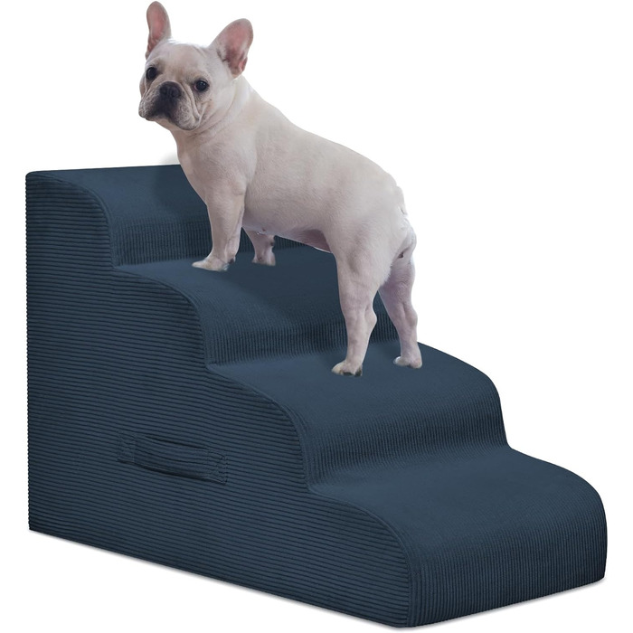 Сходинки для собак Mesa Lemon: 4 сходинки, неслизькі, знімні, для маленьких собак, підходять для дому та авто, темно-сірий колір