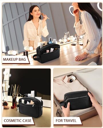 Чоловіча/Жіноча дорожня косметичка, валізка, сумка для туалетних аксесуарів 24x14x7 см (Чорний)