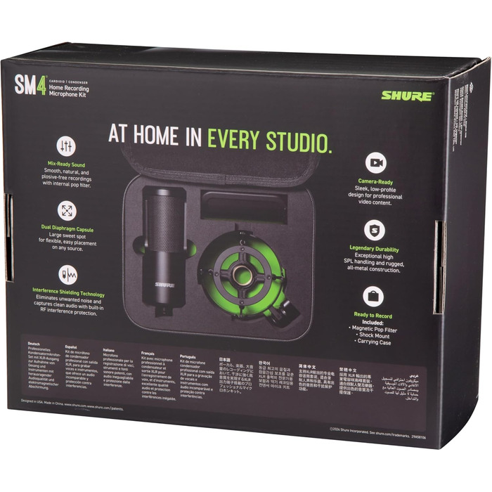Мікрофон студійний Shure SM4 XLR конденсаторний для вокалу та інструментів, набір SM4-K-KIT