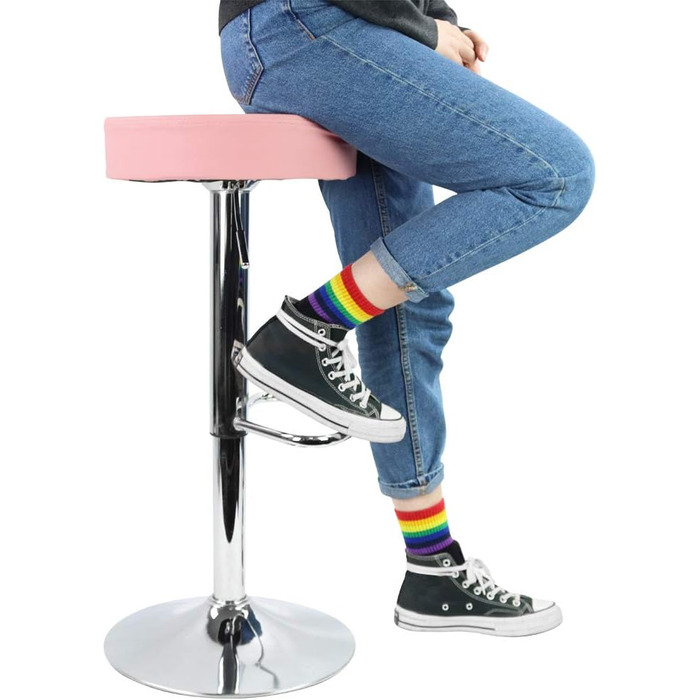 KKTONER Adjustable Height Swivel Bar Stool - SPA, Office & Beauty - PU Leather (Pink)