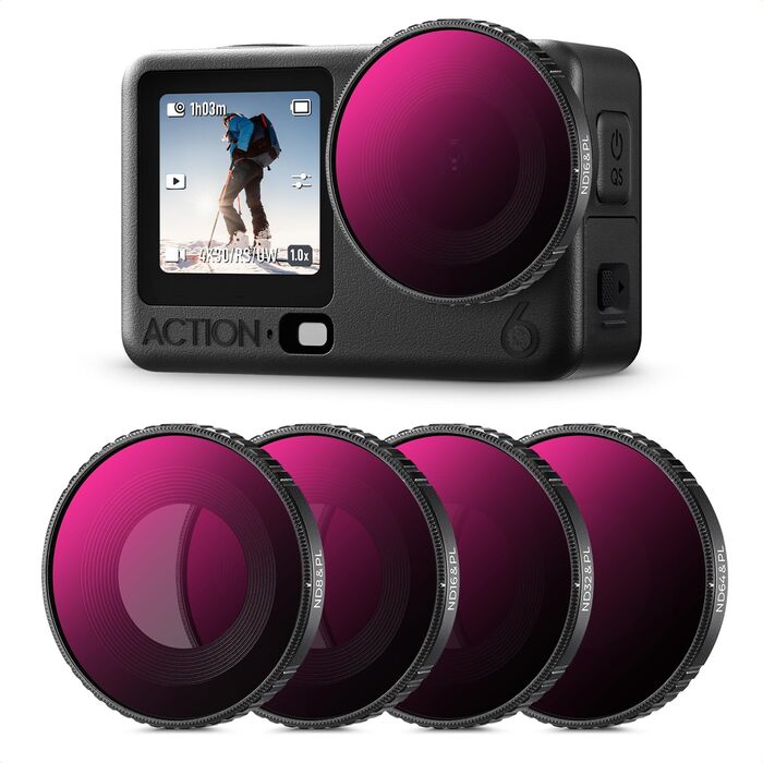 Набір фільтрів K&F Concept ND для DJI Osmo Action 6: ND8, ND16, ND32, ND64 (з поляризацією)
