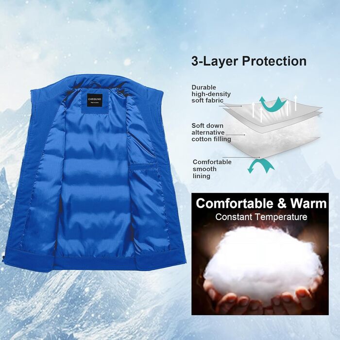 Чоловіча легка зимова куртка-пуховик Chriuno, синій (XL)