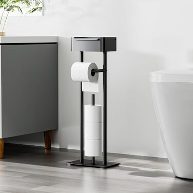 Підставка для туалетного паперу настільна з боксом для вологих серветок, чорна матова – Pro