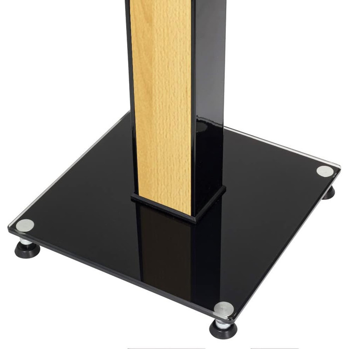 Ексклюзивні підставки для колонок BS03 чорного глянцю з декоративною вставкою (бук світлий)