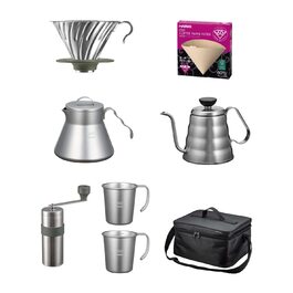 Кавомолка Hario V60 з металу, 17 г, срібна, Made in Japan (набір для пуровер)