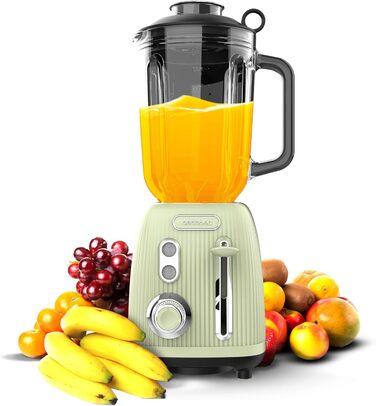Cecotec Retro Power Stand Mixer - Black Titanium & RetroGreen, 1200W, 1.5L, 2 Speed, Titanium-Coated Blades