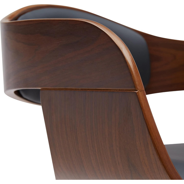 Kingston Adjustable Bar Stool with Premium Faux Leather Cushion - Walnut/Black