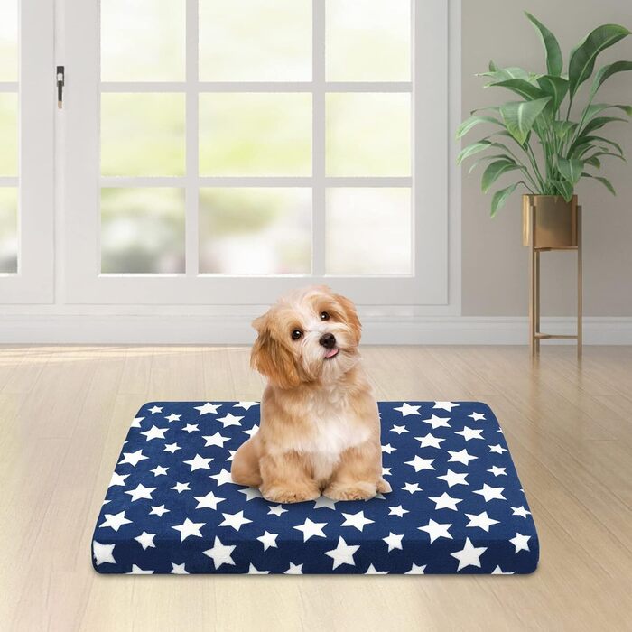 Лежанка для собак EMPSIGN, м'який килимок для перенесення, лежанка для собак знімний та пральний чохол, водонепроникна, для маленьких собак, 61x46x6.6 см, блакитна