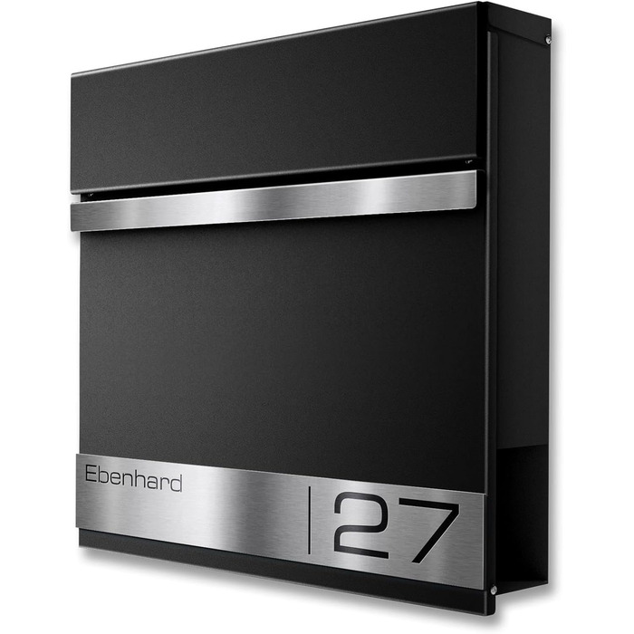 Поштова скринька Metzler Premium Stencil Anthrazit з газетницею та табличкою для імені - настінна, нержавіюча сталь V2A з порошковим покриттям RAL 7016