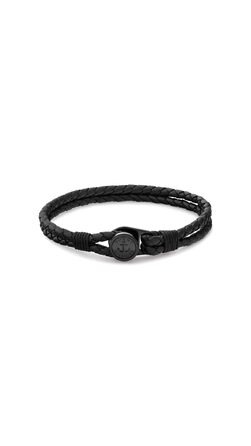 Браслет шкіряний чоловічий Tommy Hilfiger Black Steel - оригінальний аксесуар