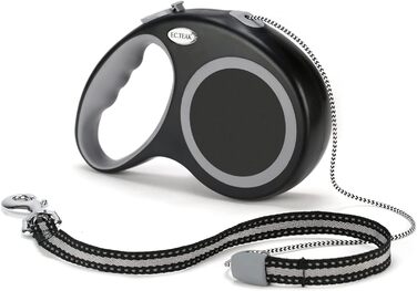 Висувна собача шлейка, 9.1 м, для середніх та великих собак до 35 кг, міцна, не заплутується, розмір L, чорна