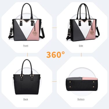 Сумка жіноча Lulu Daen середнього розміру з PU шкіри, комплект 2 в 1, нюдовий колір - для роботи, подорожей, бізнесу