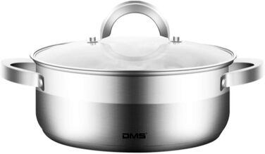 DMS 11-Piece Cookware Set made of high-quality stainless steel | Induction | Coated Cookware Set | Cookware | High-Quality Kitchen Set | Easy to Clean | Saucepan with Handle | Glass Lid TSE2011C