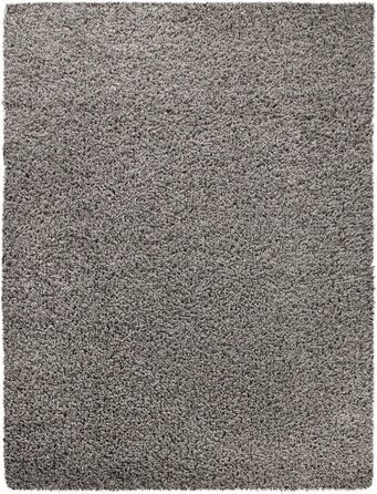 Килимок для вітальні TT Home з високим ворсом, штучний, сірий, 60x100 см