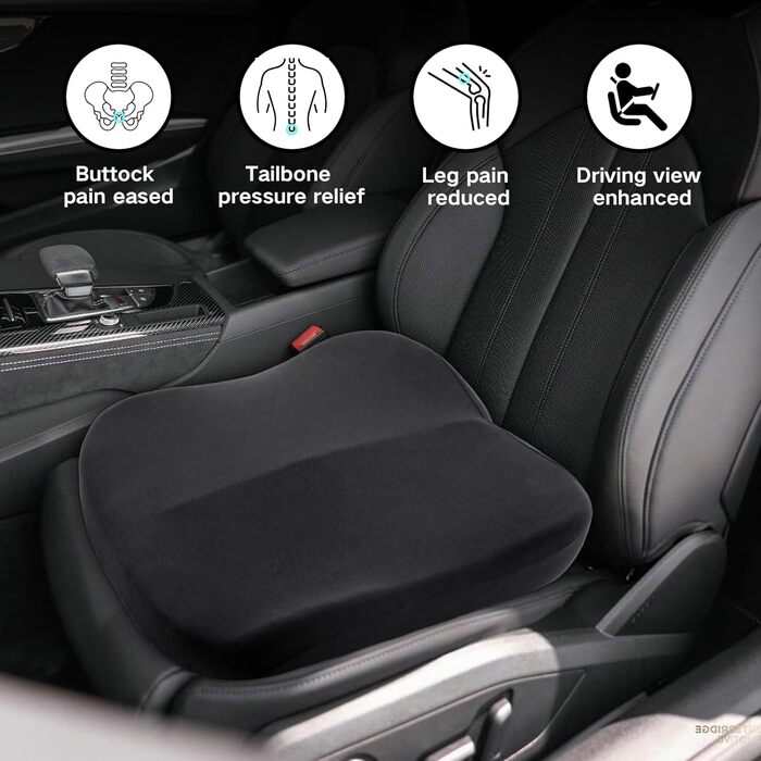 Підсидіння автомобільне для дорослих з Memory Foam: зручна подушка на сидіння авто, ергономічне сидіння для водія, офісного крісла, інвалідного візка