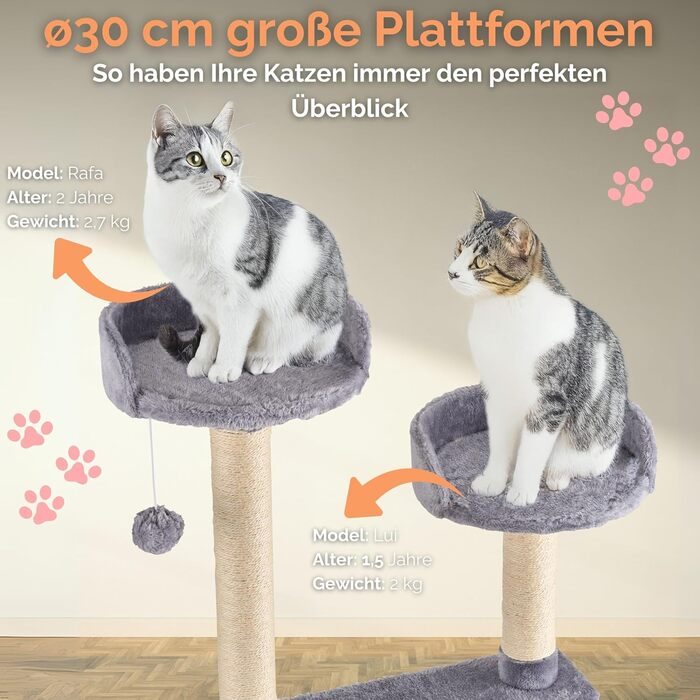 Кігтеточка для котів Ecosa® XXL - велика, 170 см, багатоярусна з гамаком та будиночком