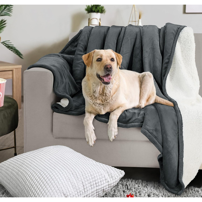 Плед Sherpa від Utopia Bedding, сірий, 200 x 150 см: теплий, м'який, двосторонній плед з плюшевого флісу для ліжка, дивана, кемпінгу та подорожей
