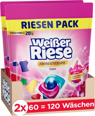 Капсули для прання кольорових речей Weißer Riese Trio-Caps Color Орхідея, 120 шт