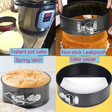 Набір форм для випічки (3 шт.) діаметром 12/18/22 см, круглі, з антипригарним покриттям, для тортів та кішок, чорний колір